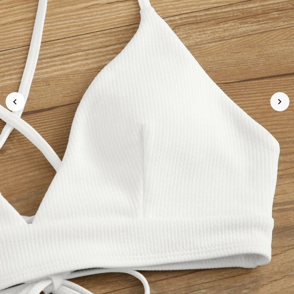 Brand New Shein White Ribbed Bikini - Picture 6 of 6